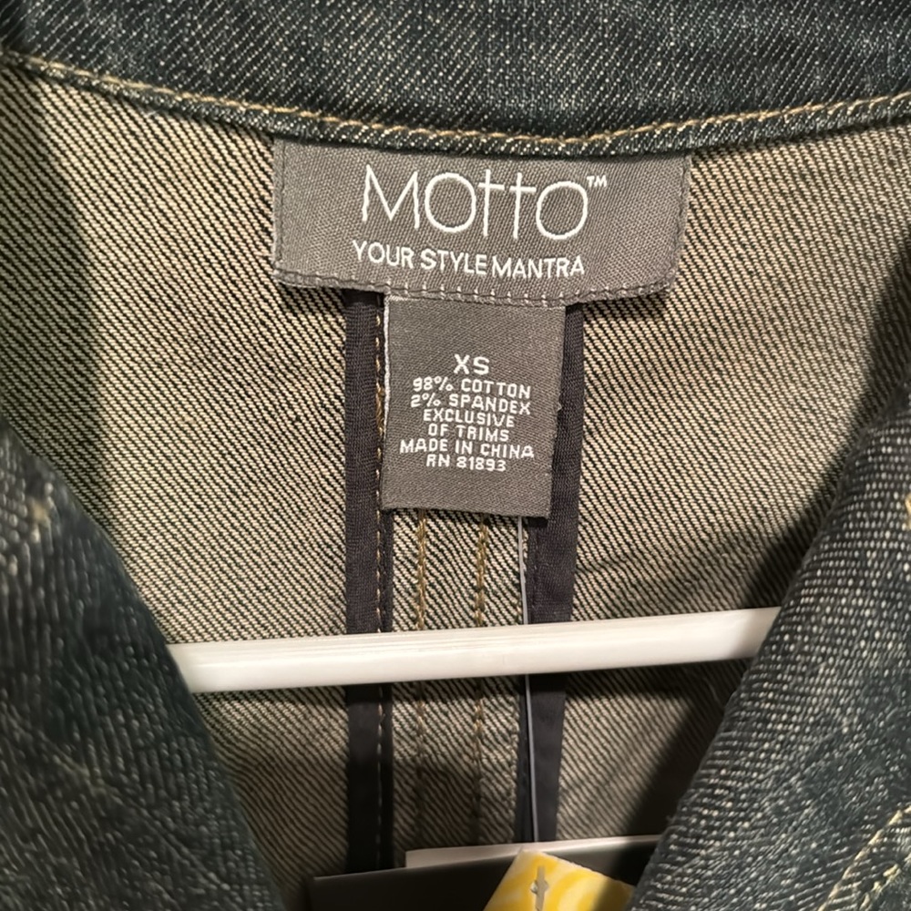 Motto Denim 3/4 Length Duster Style Jacket Size XS NWT - Picture 4 of 12